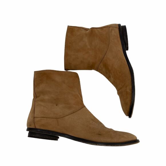 Zero Maria Cornejo Boots Womens 37.5 Ankle Cognac Brown Suede Casual - Picture 7 of 11
